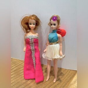 Dawn Dolls Vintage in Pink and Blue Outfits 1970s